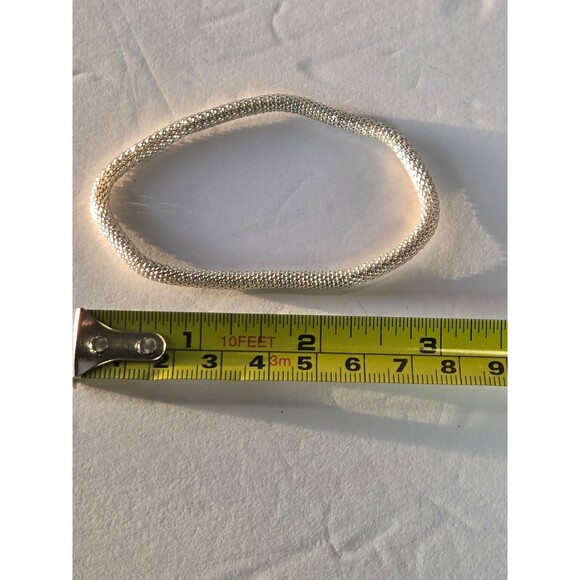 Silver Tone Bracelet Serpentine Mesh Chain - Picture 4 of 4